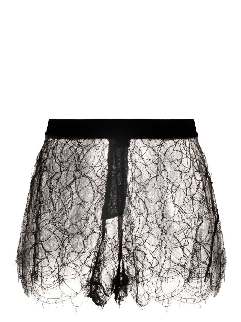 Black Floral Lace Shorts