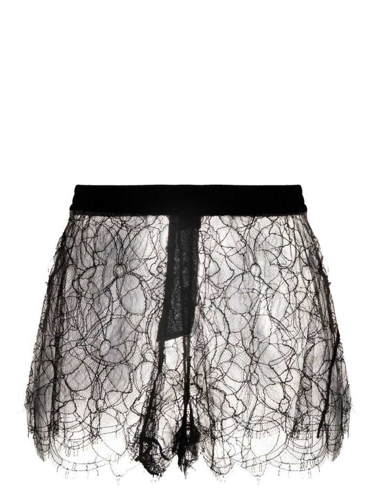 Black Floral Lace Shorts