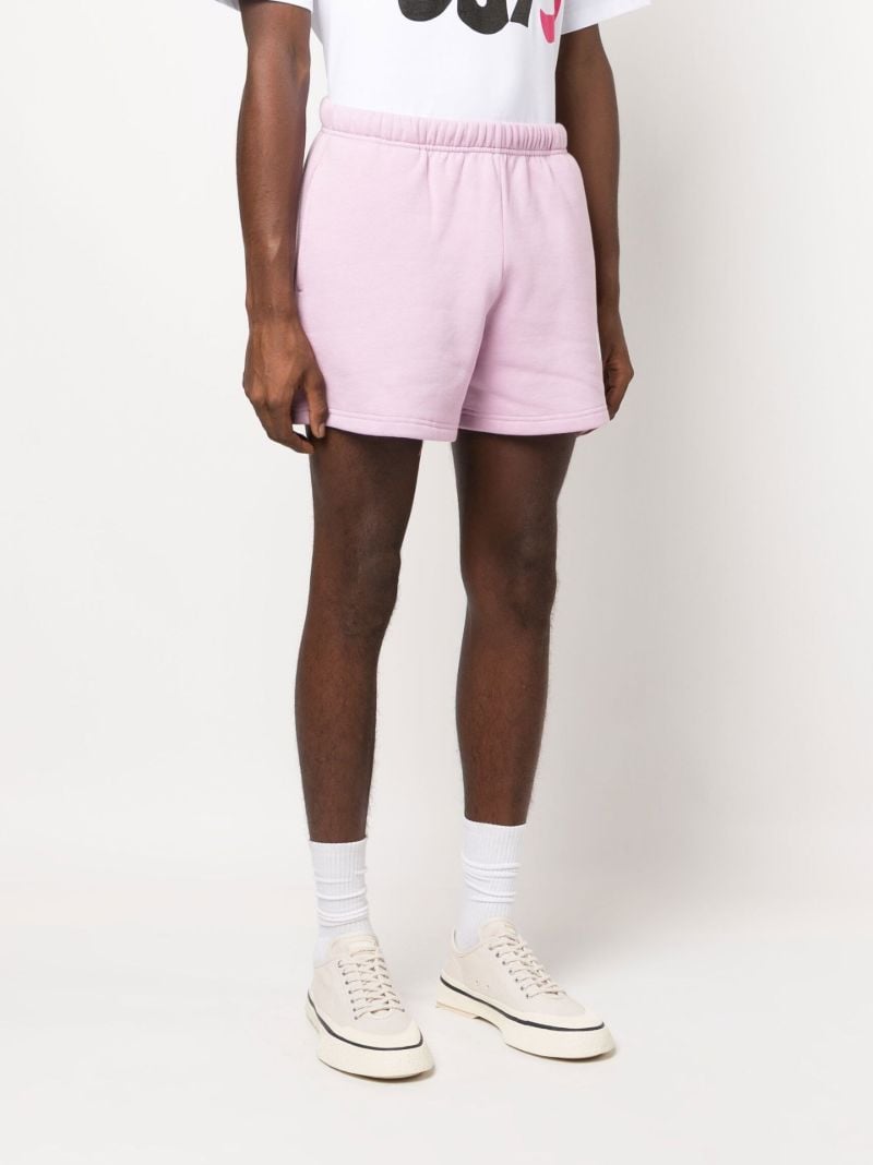Purple Logo Print Cotton Track Shorts