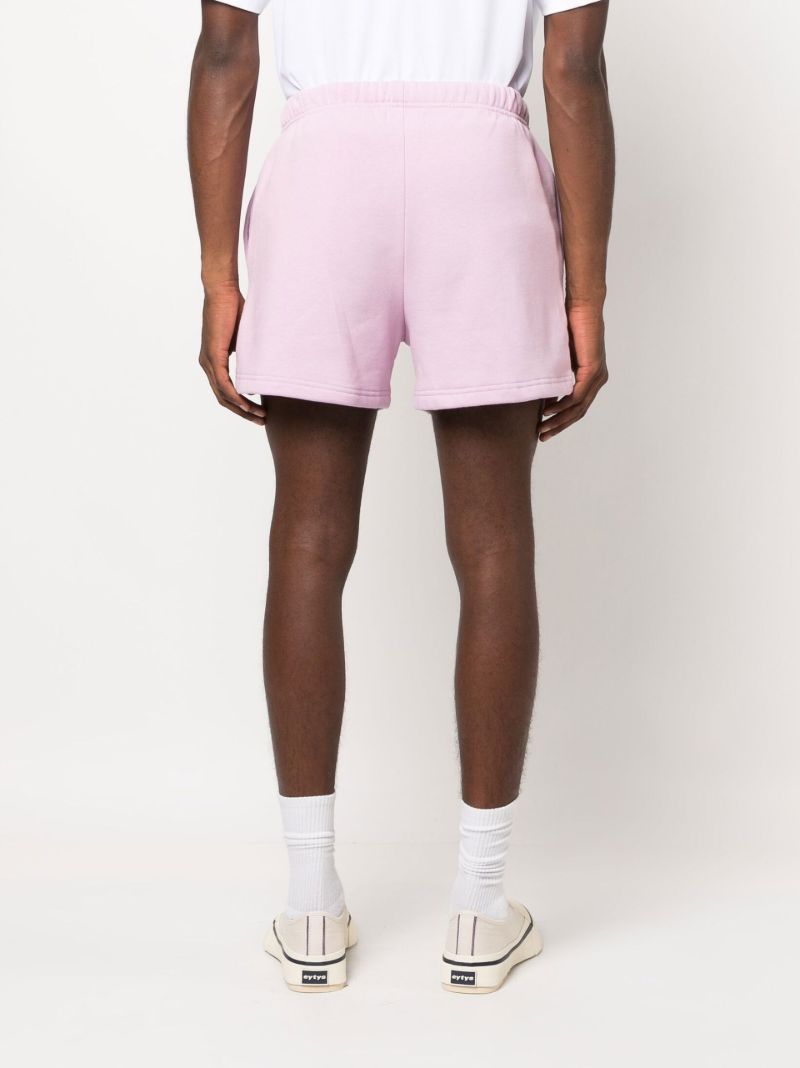 Purple Logo Print Cotton Track Shorts