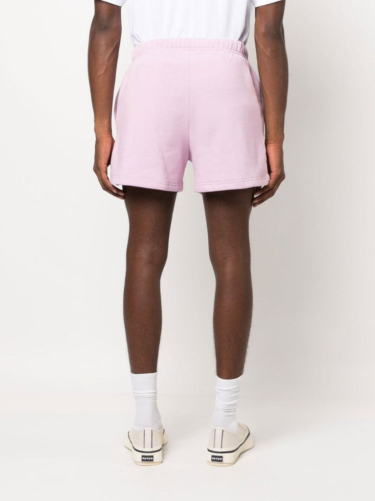 Purple Logo Print Cotton Track Shorts