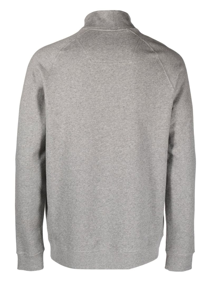 Grey Half Snap Cotton Sweatshirt