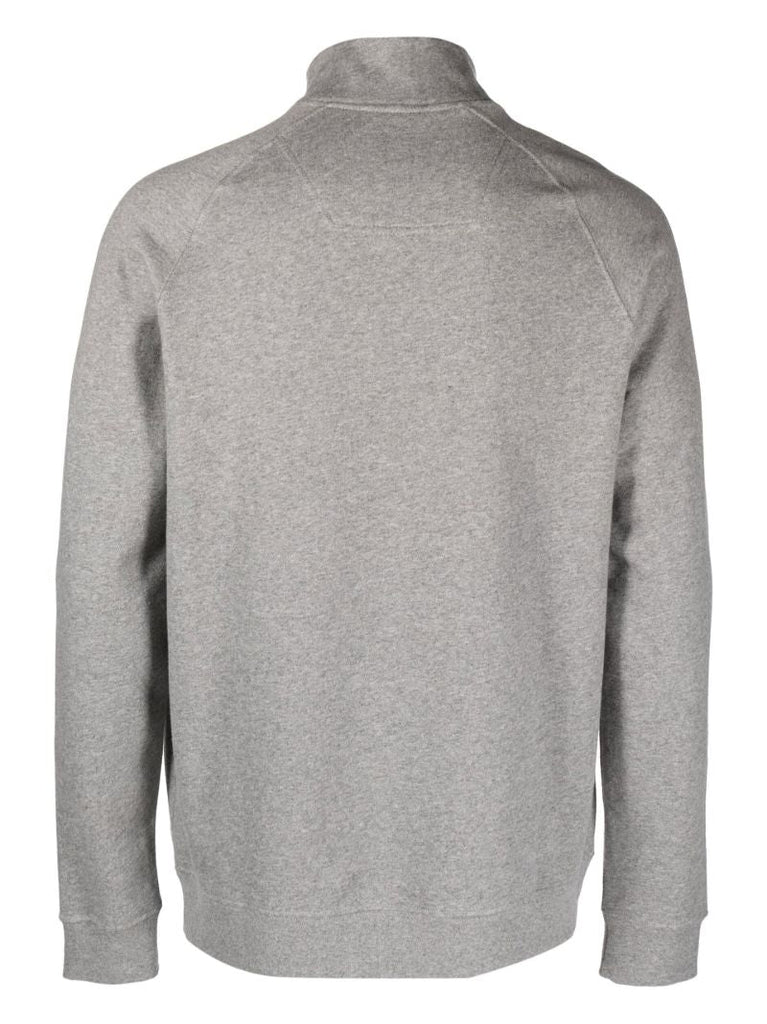 Grey Half Snap Cotton Sweatshirt