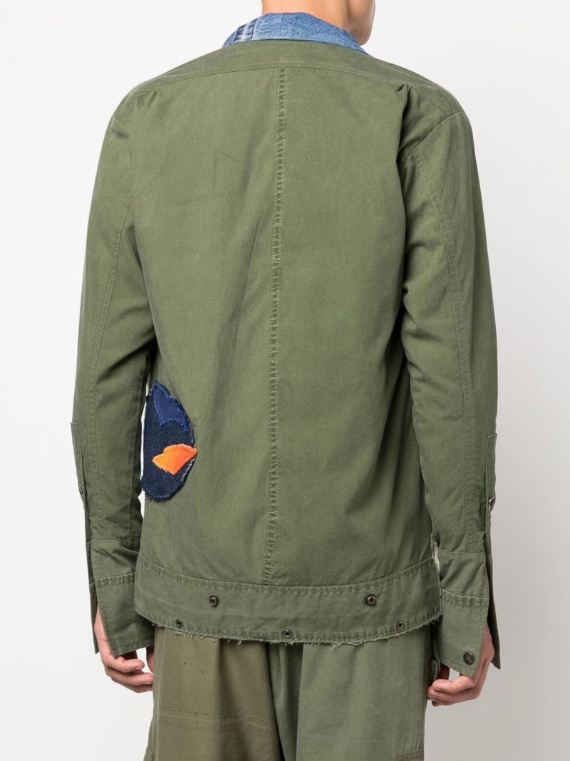 Green Iris AppliquÃ_x0083_Â© Military Jacket