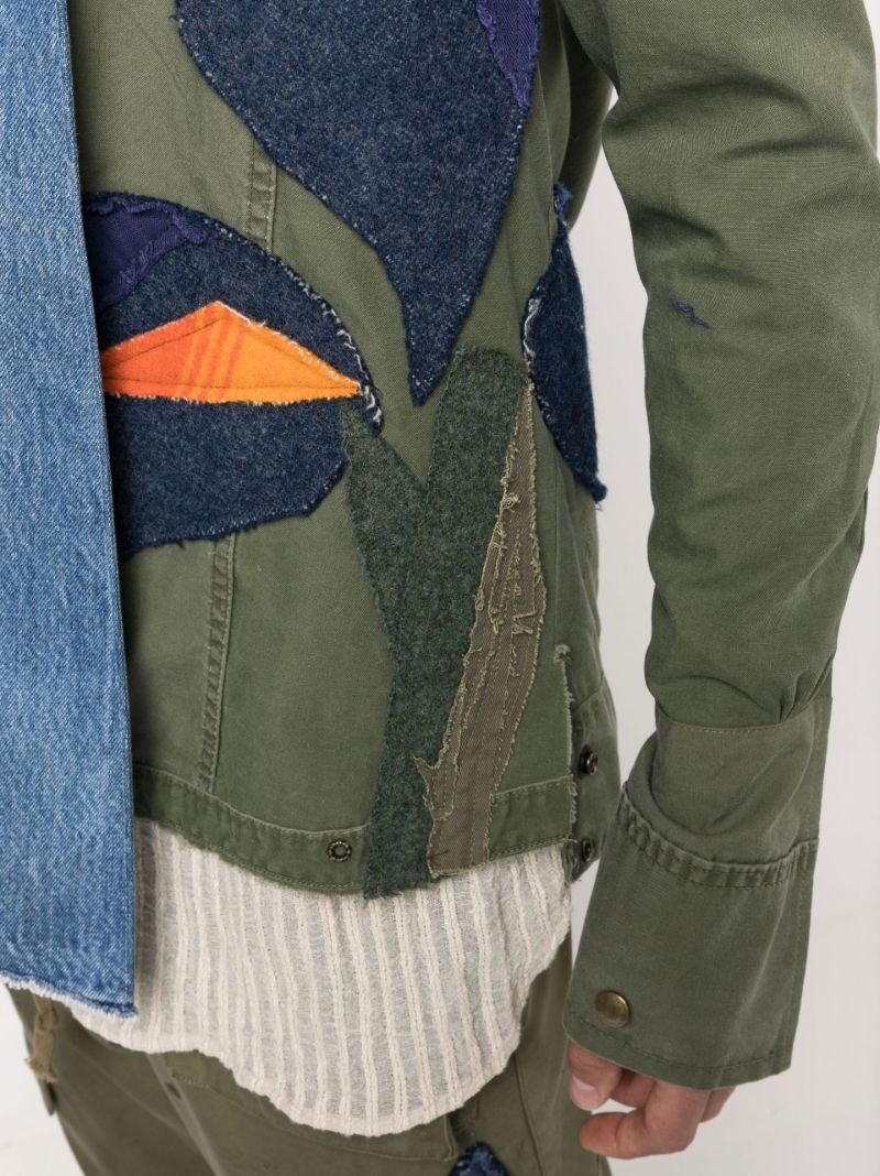 Green Iris AppliquÃ_x0083_Â© Military Jacket