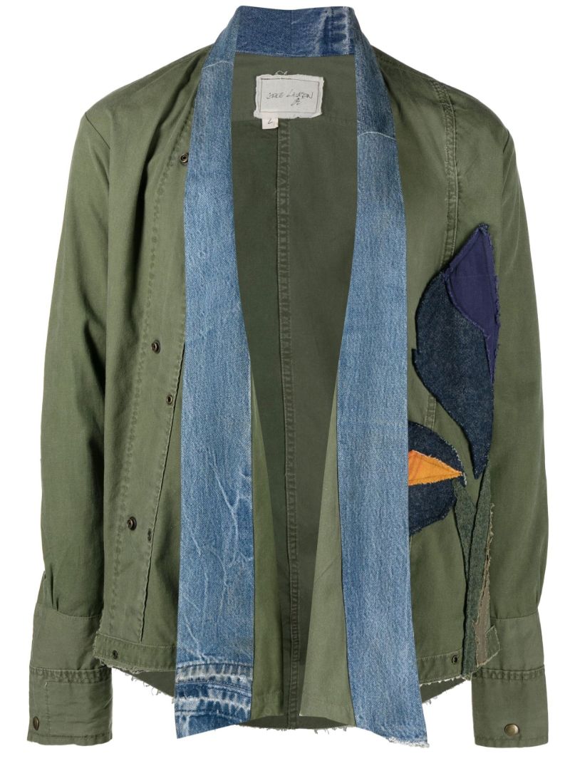 Green Iris AppliquÃ_x0083_Â© Military Jacket