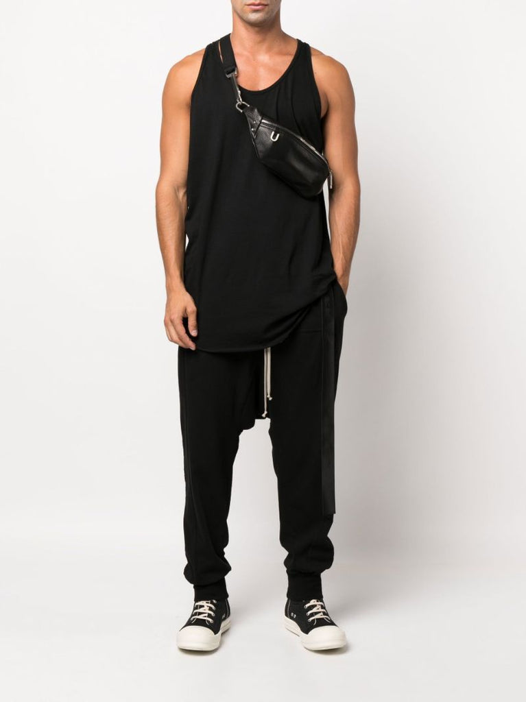 Black Prisoner Cropped Cotton Track Pants