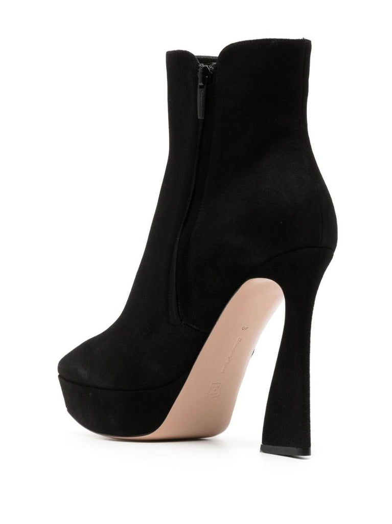 Black Aura 85 Suede Ankle Boots