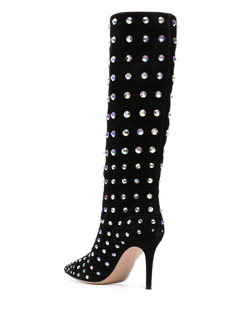 Black Spectra 85 Studded Suede Knee-high Boots
