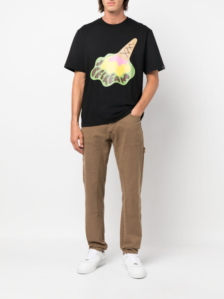 Black Dropped Cone Cotton T-shirt
