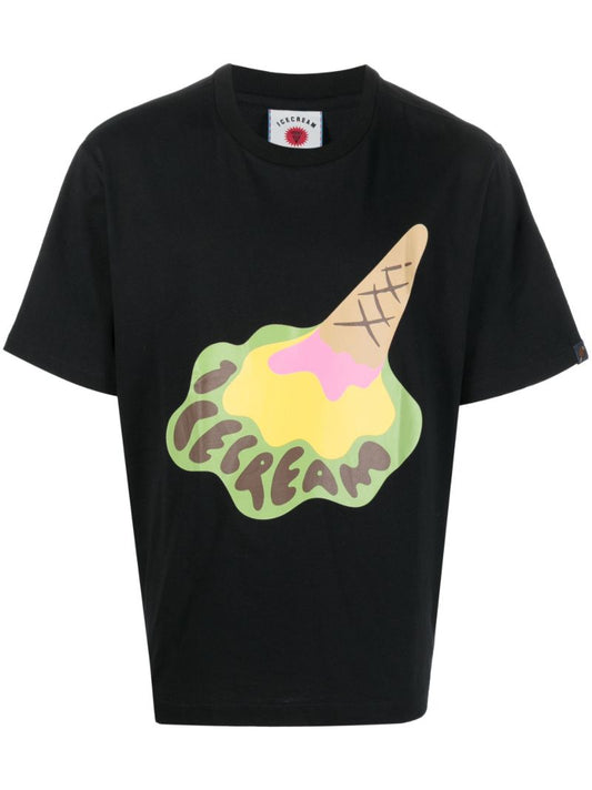 Black Dropped Cone Cotton T-shirt