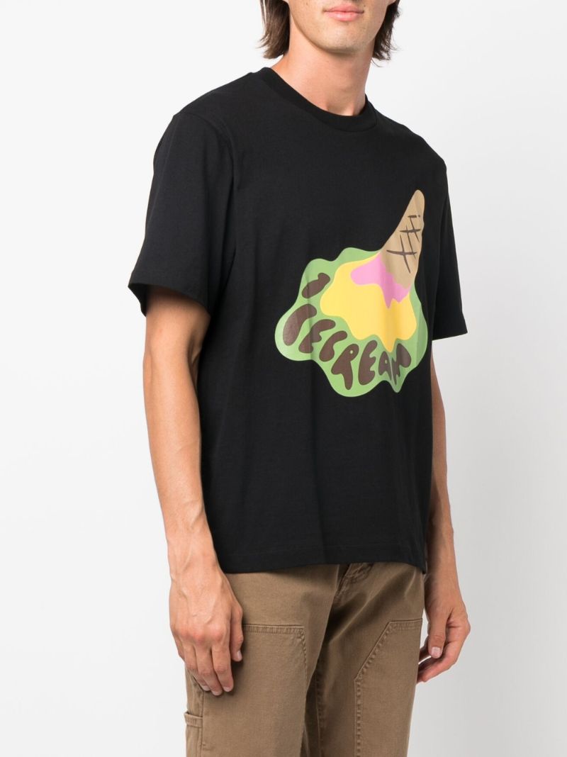 Black Dropped Cone Cotton T-shirt