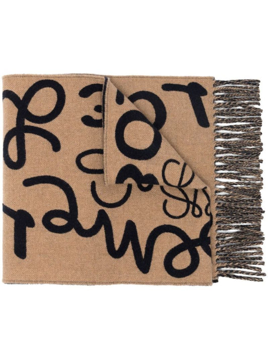 Neutral Logo Wool Scarf