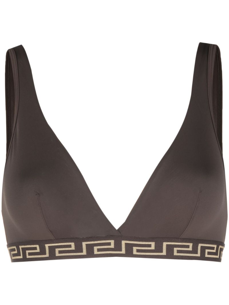 Brown Greca Triangle Bralette