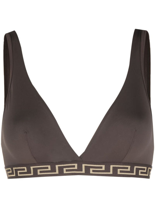Brown Greca Triangle Bralette