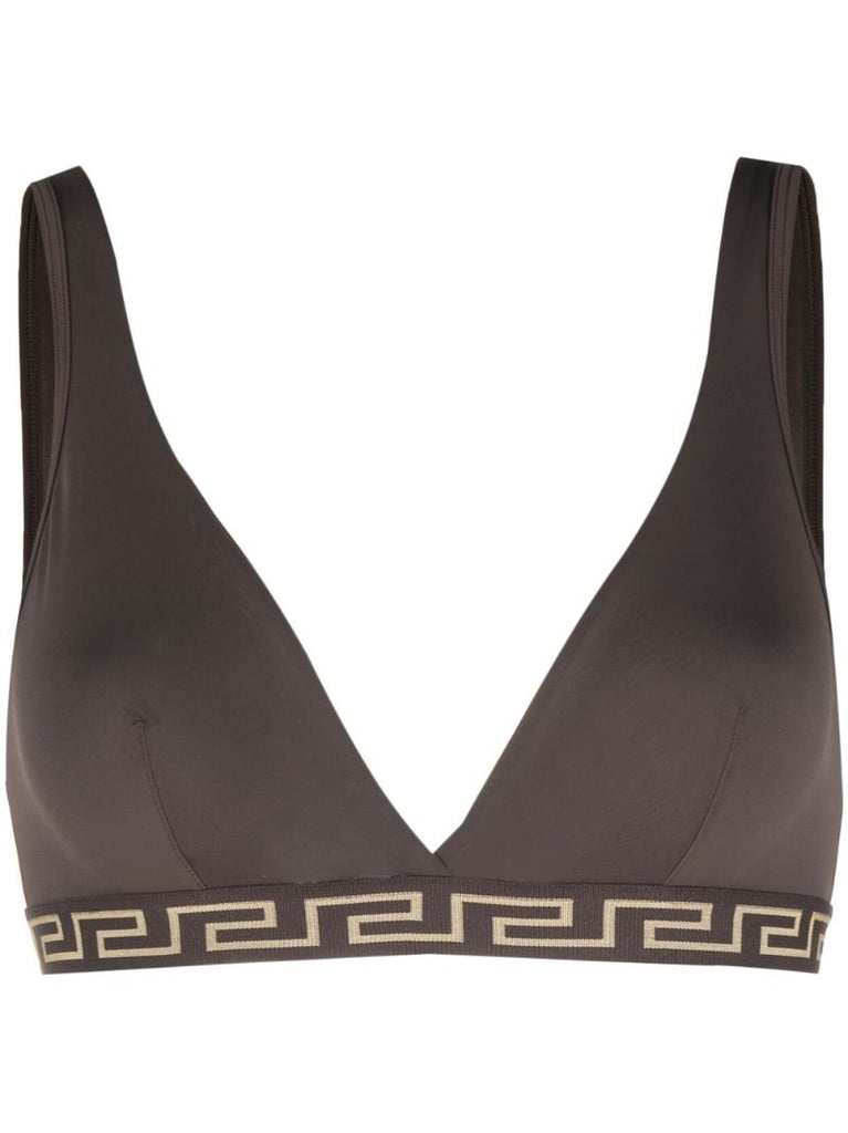 Brown Greca Triangle Bralette