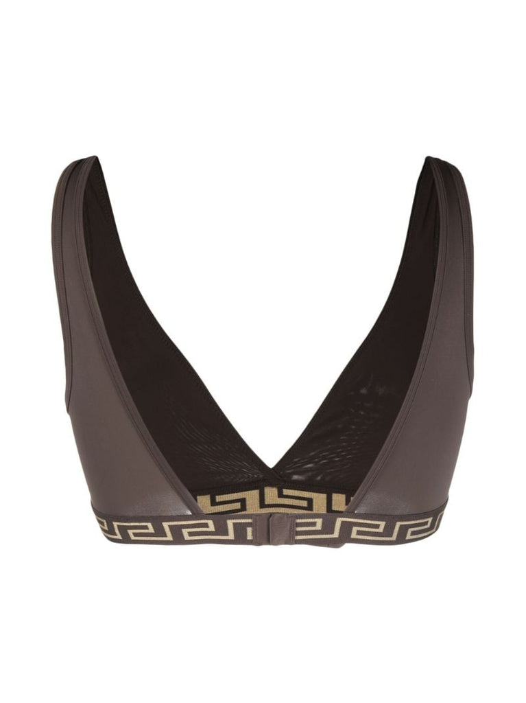Brown Greca Triangle Bralette