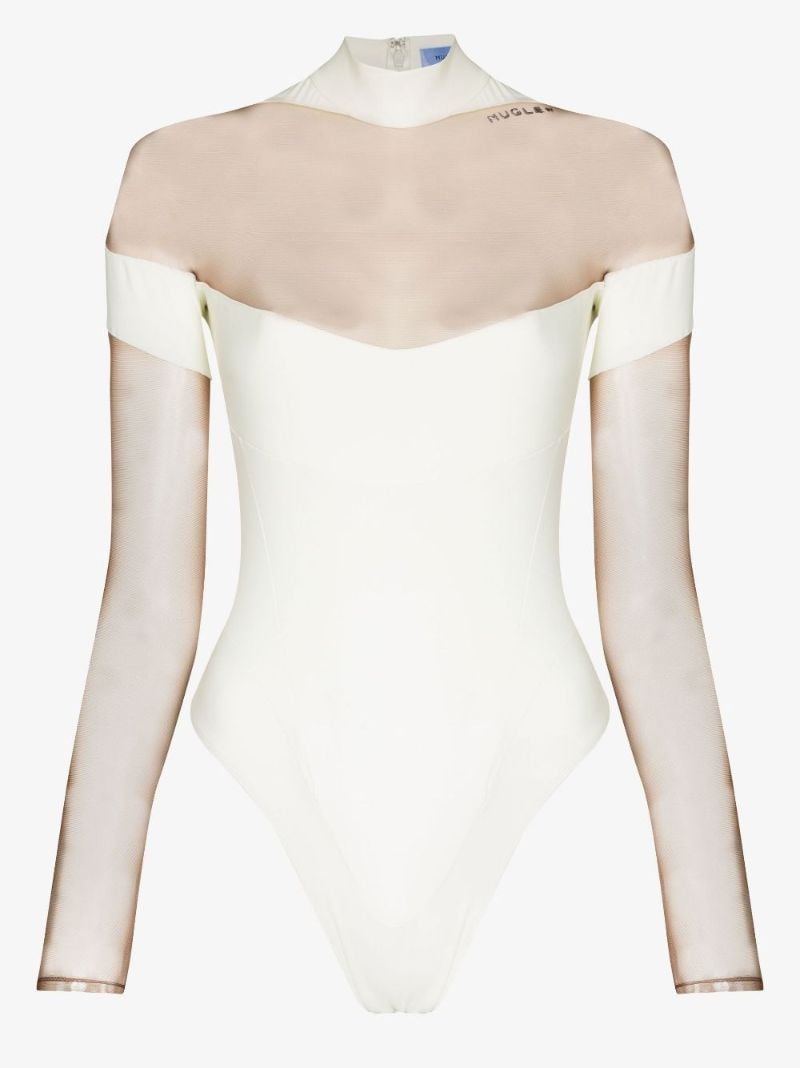 White Illusion Panelled Bodysuit