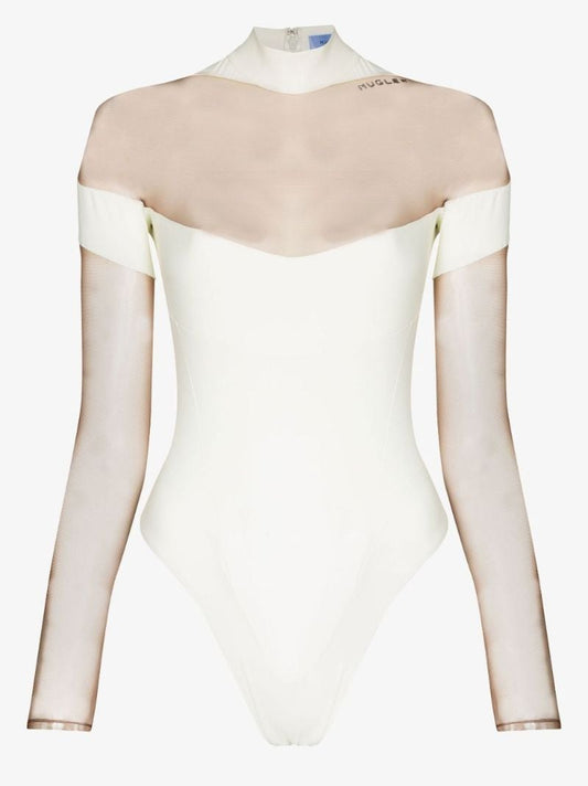 White Illusion Panelled Bodysuit
