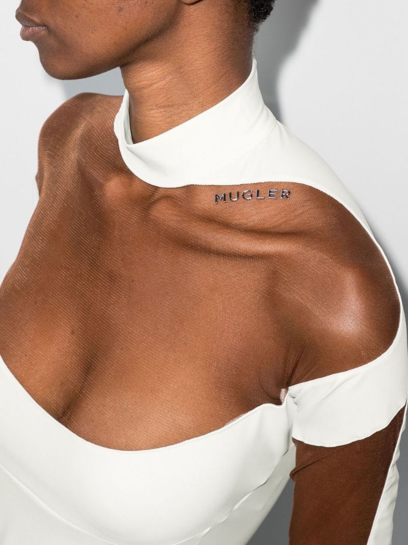 White Illusion Panelled Bodysuit