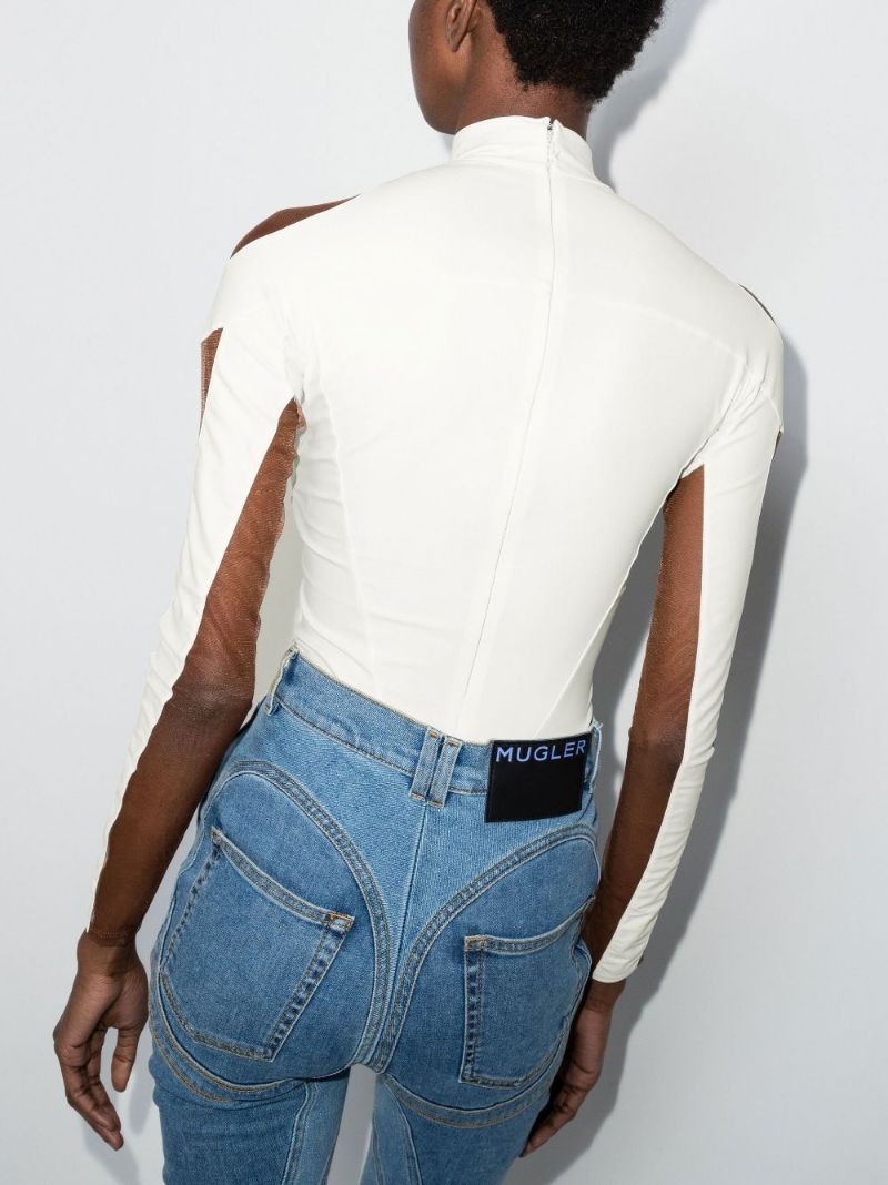 White Illusion Panelled Bodysuit