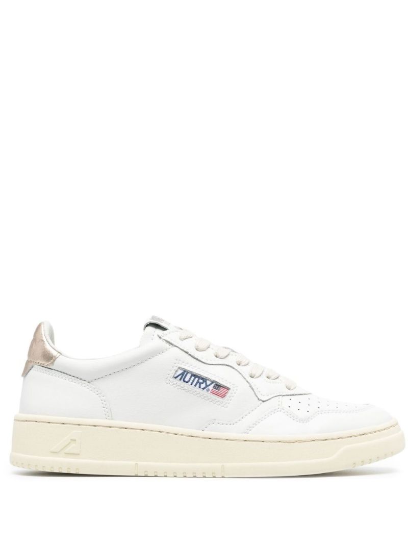 White Medalist Leather Sneakers