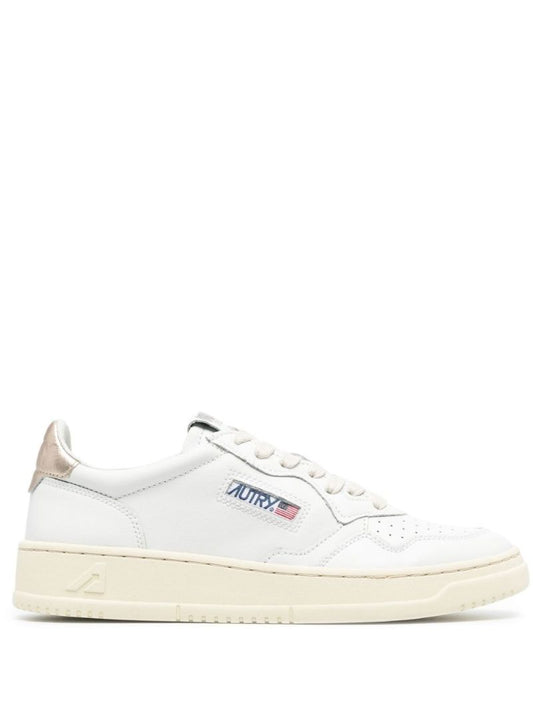 White Medalist Leather Sneakers