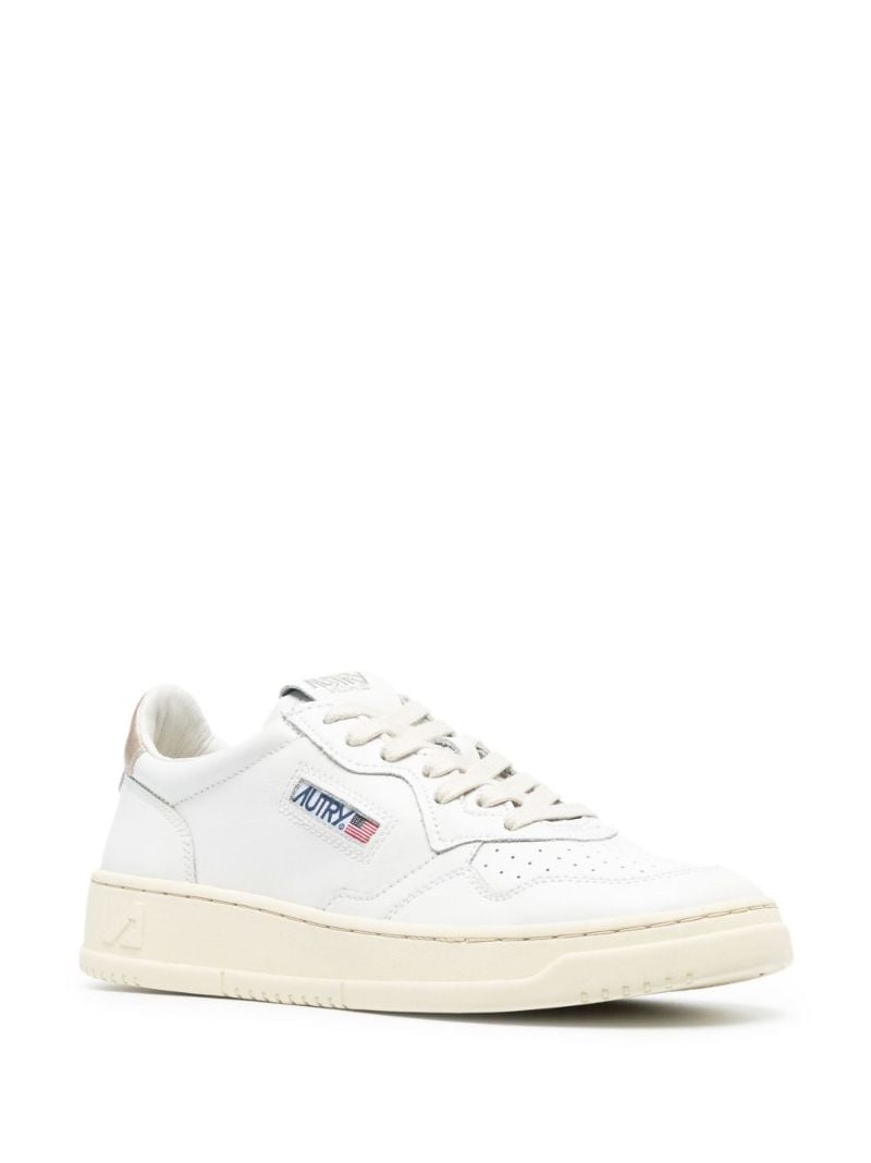 White Medalist Leather Sneakers