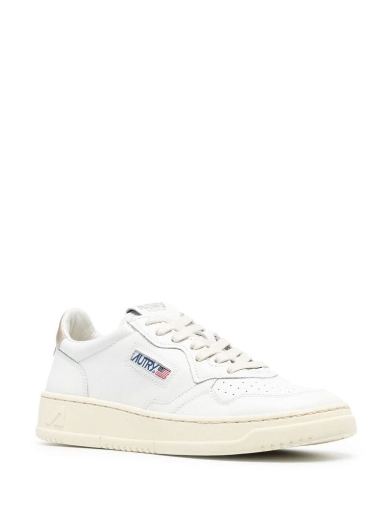 White Medalist Leather Sneakers