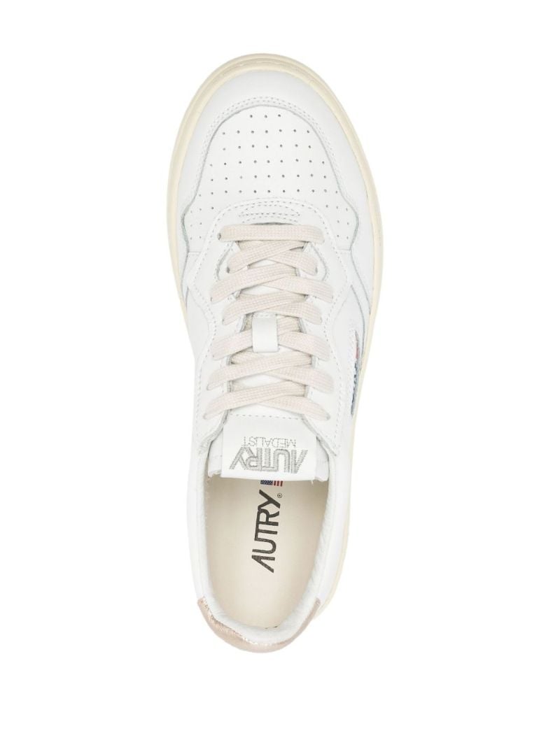 White Medalist Leather Sneakers
