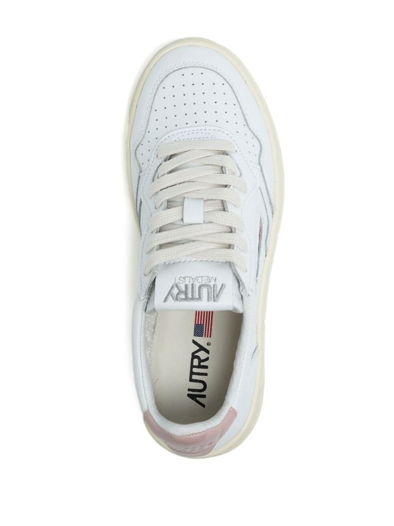 White Medalist Leather Sneakers
