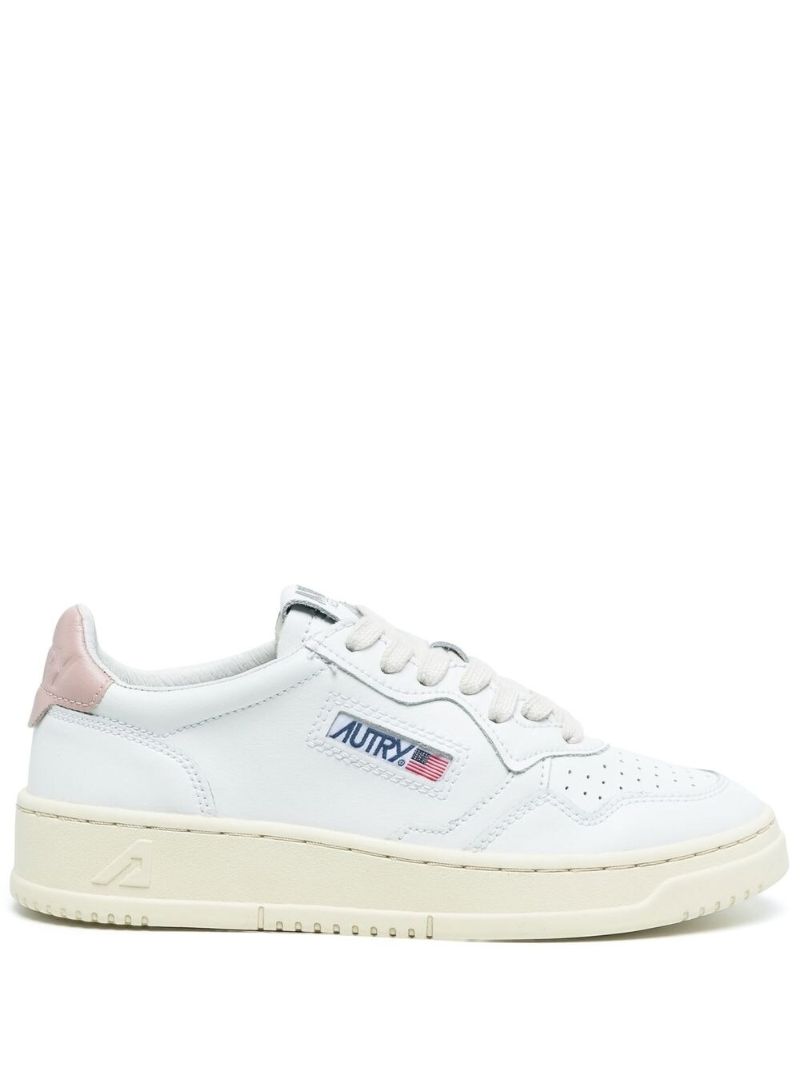 White Medalist Leather Sneakers