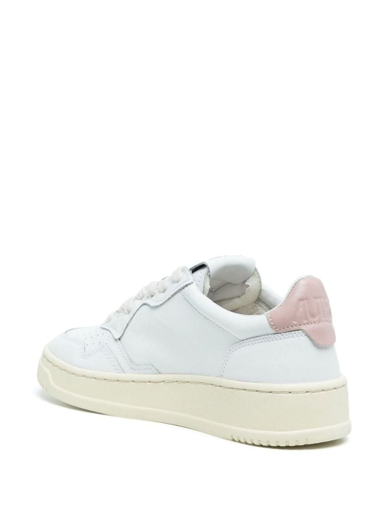 White Medalist Leather Sneakers