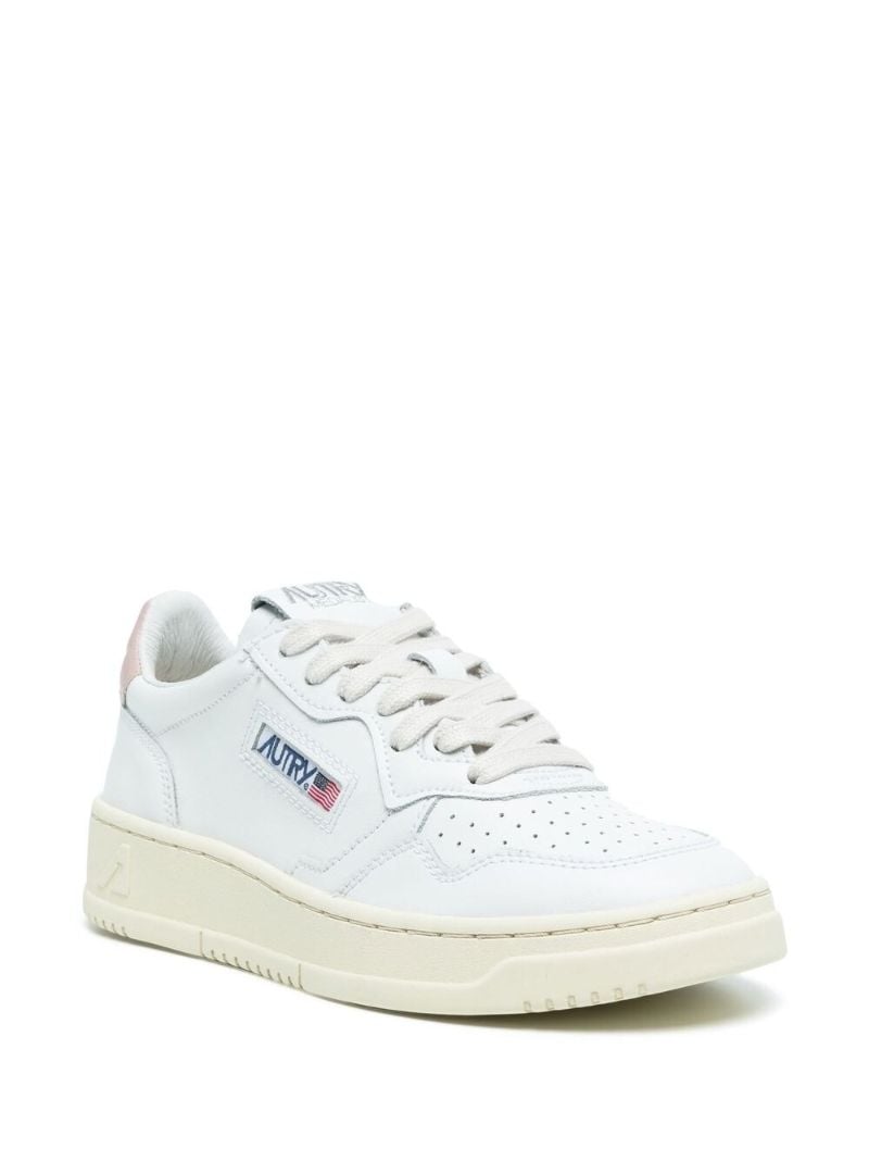 White Medalist Leather Sneakers