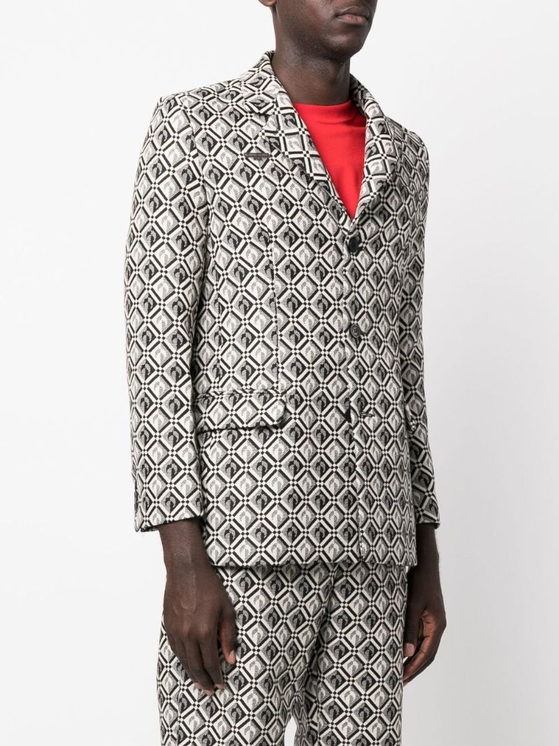 Black Moon Diamond Print Blazer
