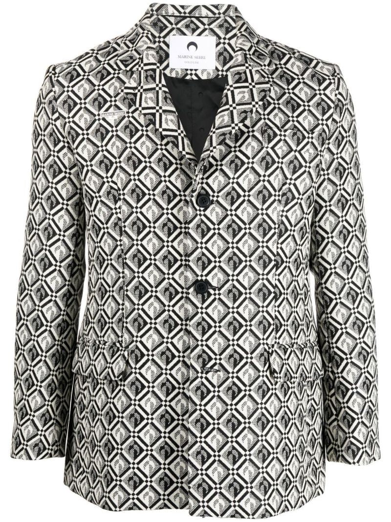 Black Moon Diamond Print Blazer