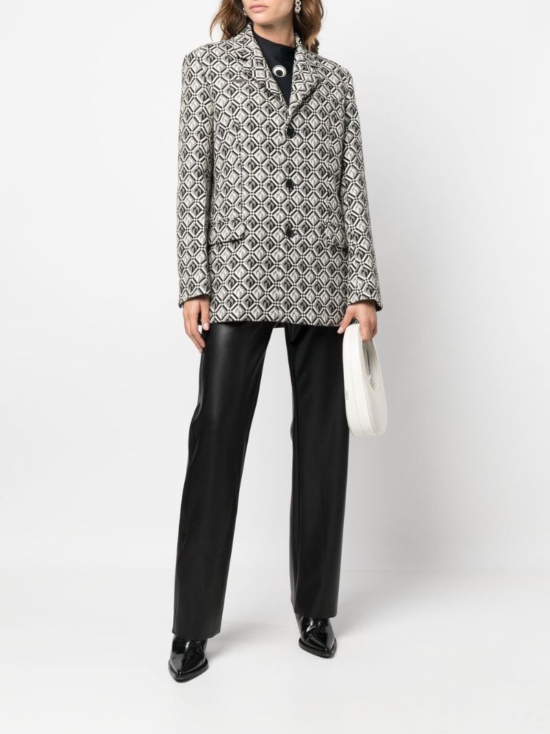 Black Moon Diamond Print Blazer