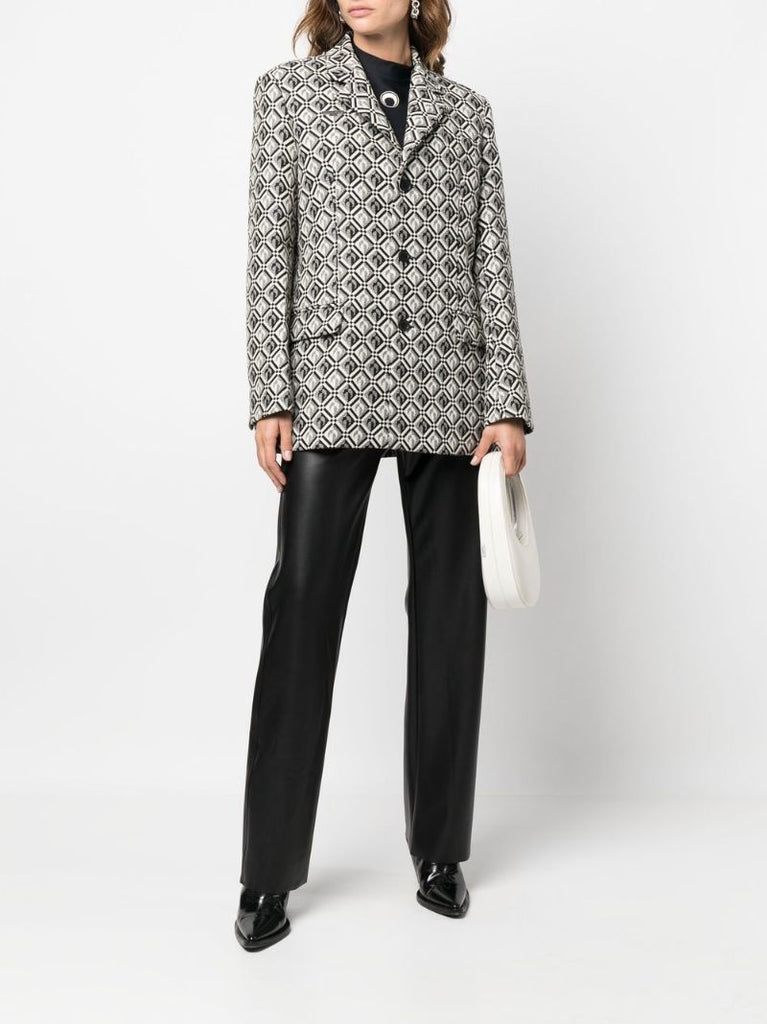 Black Moon Diamond Print Blazer