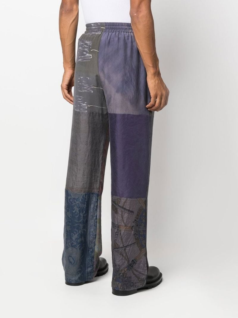 Grey Arthropoda Patchwork Silk Track Pants