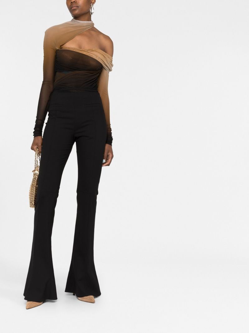 Black DÃ_x0083_Â©gradÃ_x0083_Â© Ruched Cutout Bodysuit