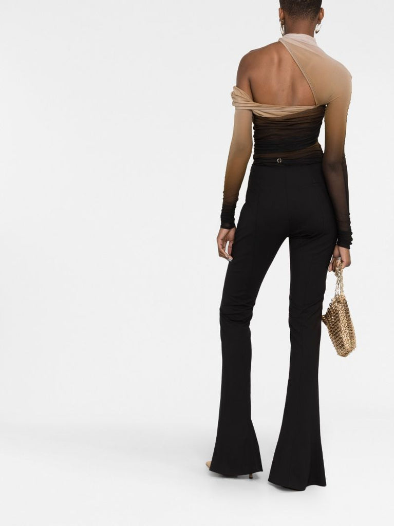 Black DÃ_x0083_Â©gradÃ_x0083_Â© Ruched Cutout Bodysuit