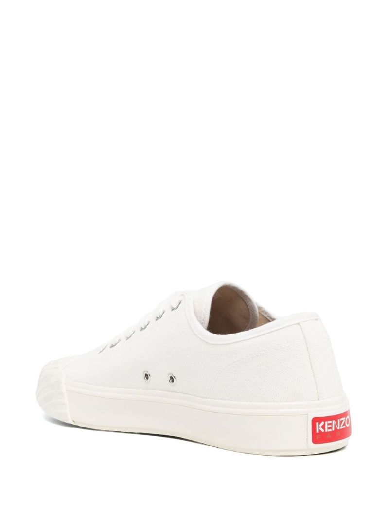 White Running Tiger Low-top Canvas Sneakers