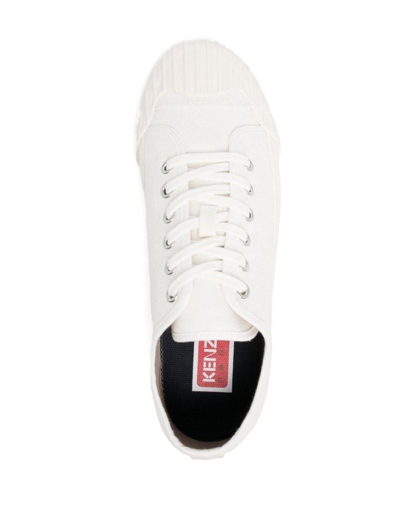 White Running Tiger Low-top Canvas Sneakers