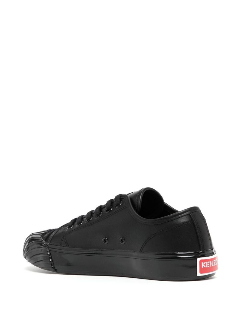 Black Leather Low-top Sneakers