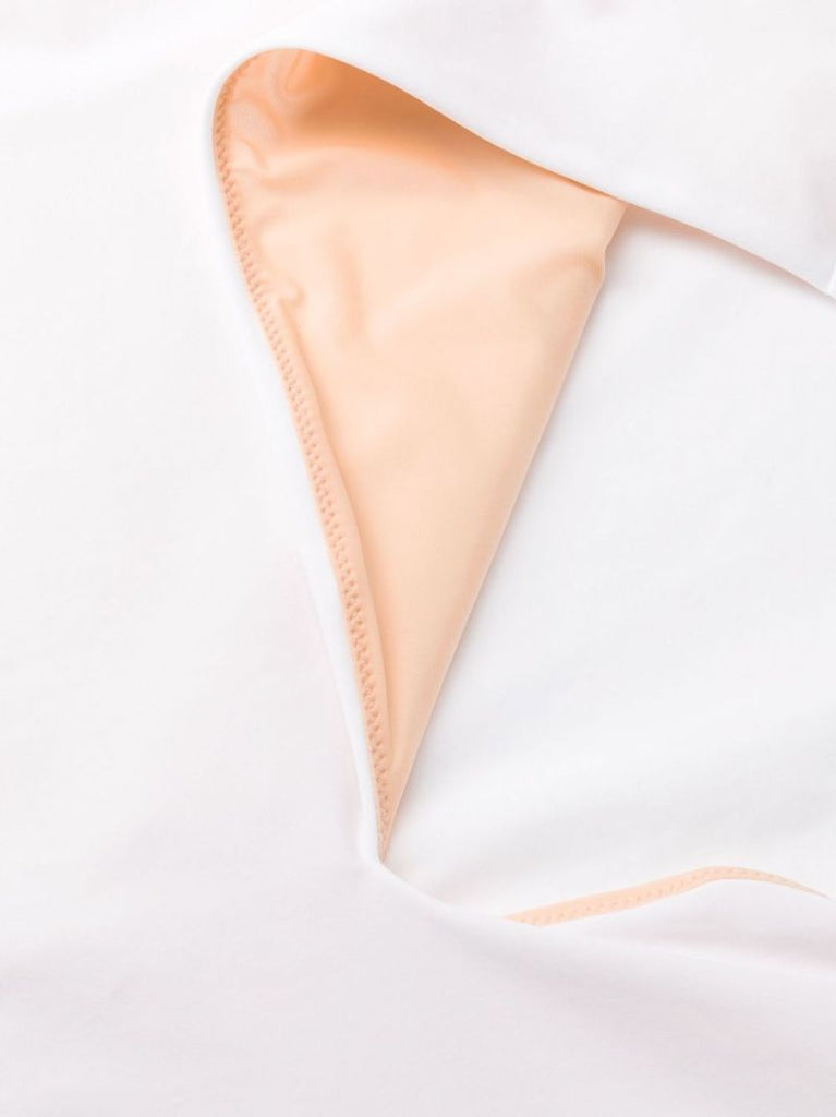 White Deep V String Bodysuit