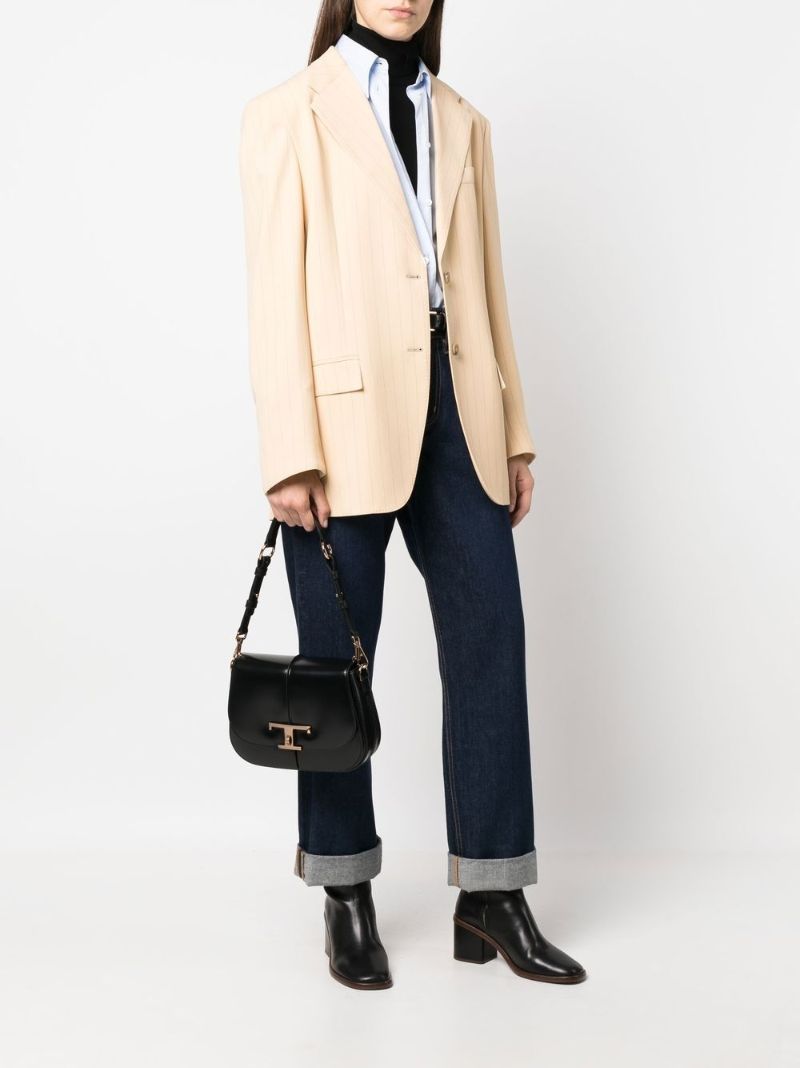 Black T Timeless Leather Shoulder Bag