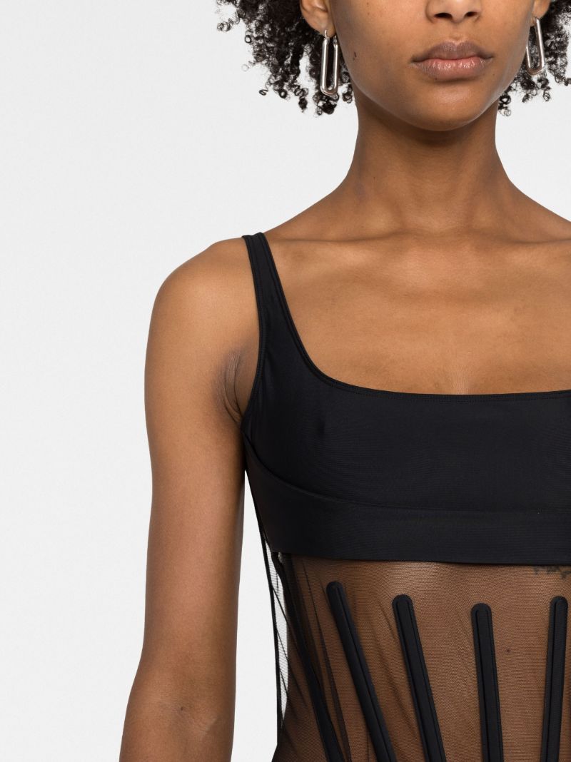 Black Illusion Panelled Bodysuit