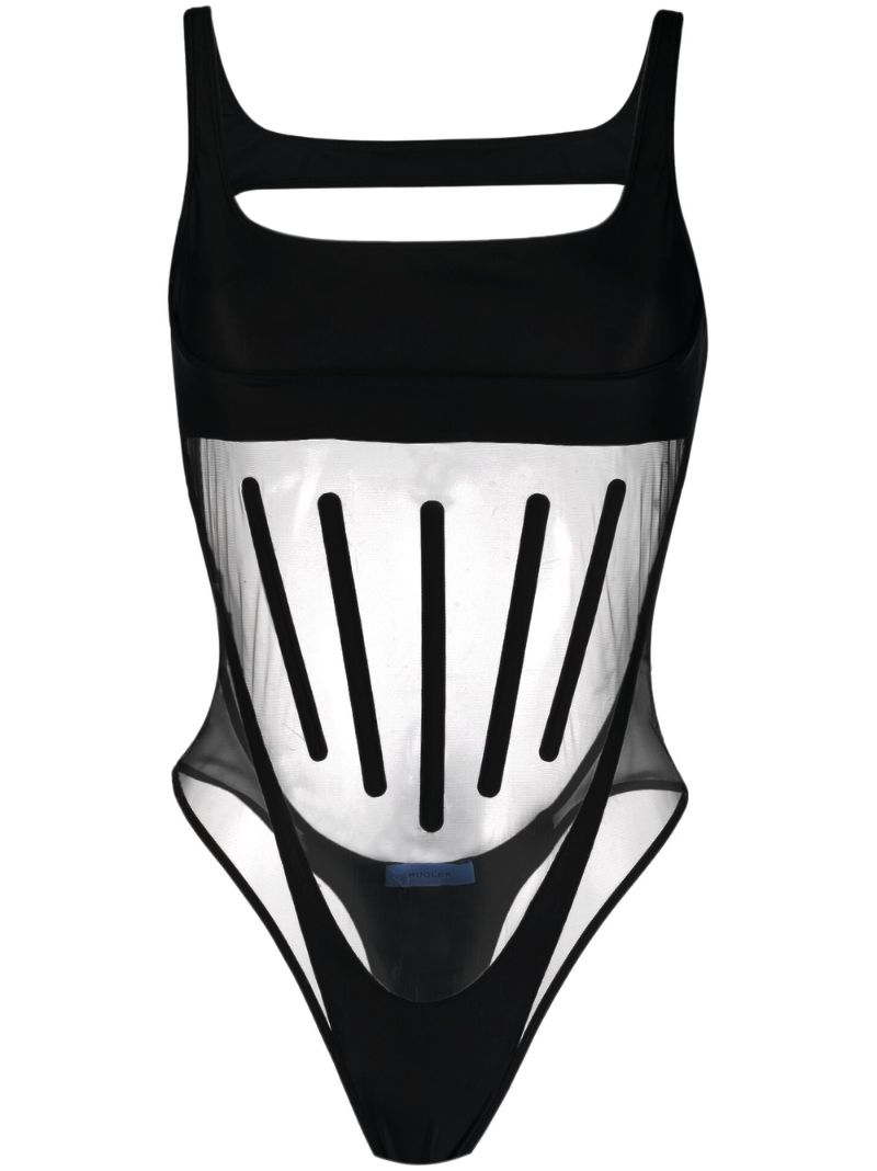 Black Illusion Panelled Bodysuit