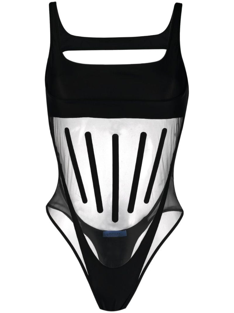 Black Illusion Panelled Bodysuit