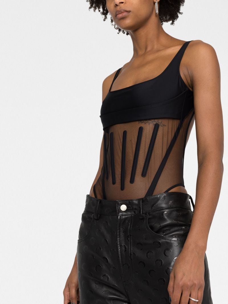 Black Illusion Panelled Bodysuit